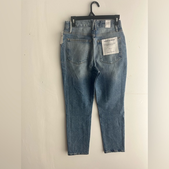 Good American Good Classic High Rise Distressed Slim- Straight Jeans, Size: 2 - Picture 8 of 9